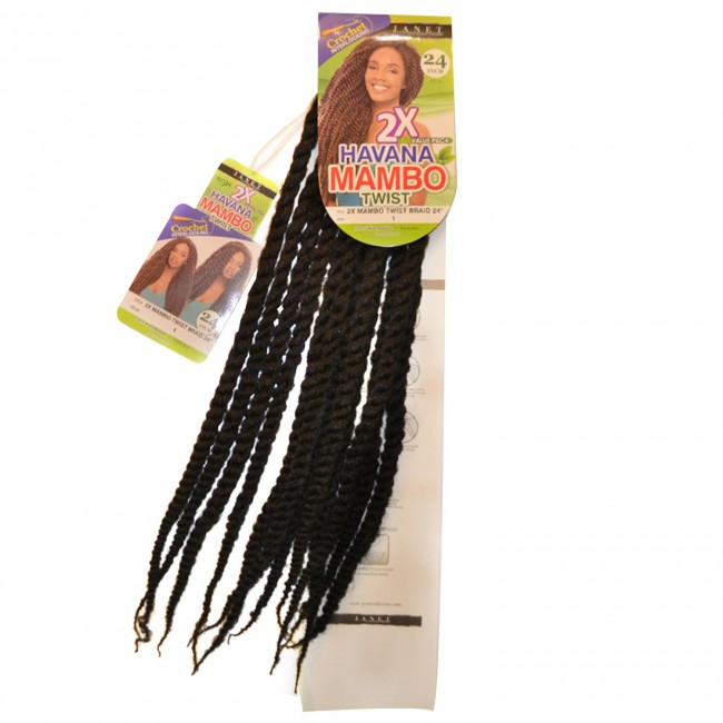 2X HAVANA MAMBO TWIST BRAID 24 Inch 1 Black